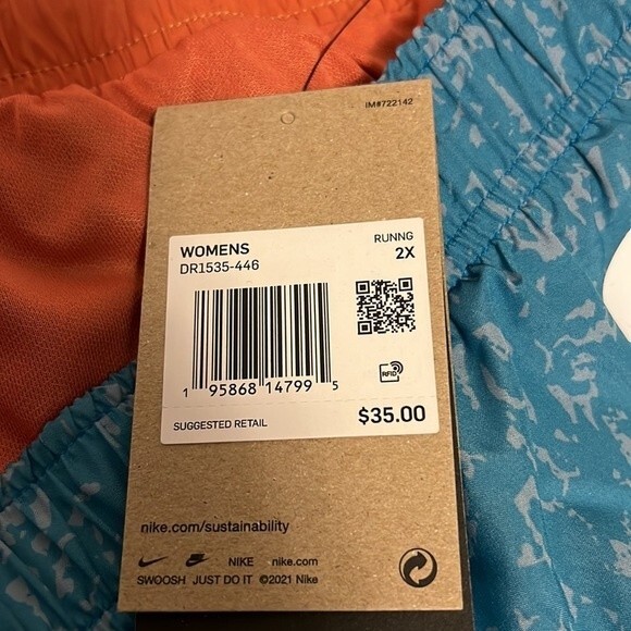 NWT Nike Dri-fit running shorts 3x Teal/Coral - Picture 3 of 7